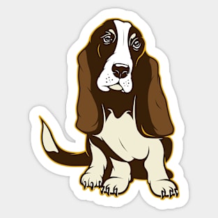 Beautiful Basset Hound Art Sticker